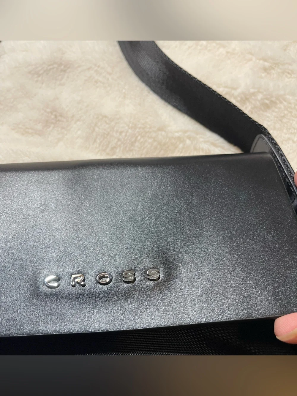 Black Leather Messenger Bag for Men/women NEW